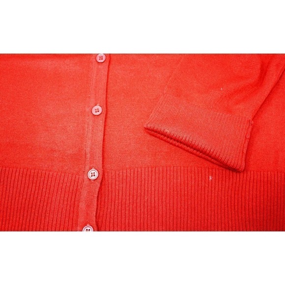 Classic Red Button Up Cardigan Sweater 3/4 Length Sleeve Plus Size 2X - Hey Viv - Picture 3 of 7